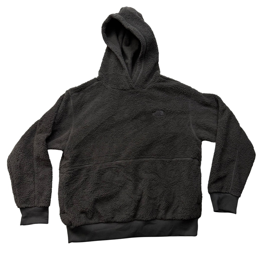 The North Face Womens Black Sherpa Fleece Pullover Hoodie NF0A5AAM Size L